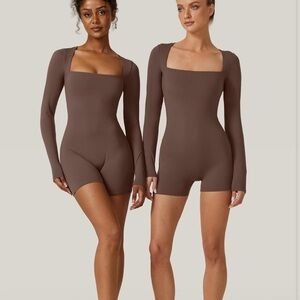 Chocolate Brown Long Sleeve Jumpsuit